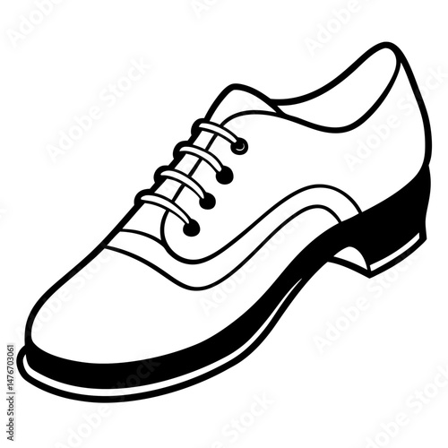 Black Jazz Shoes Silhouette Vector on White Background