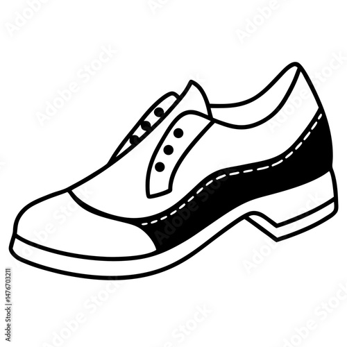 Black Jazz Shoes Silhouette Vector on White Background