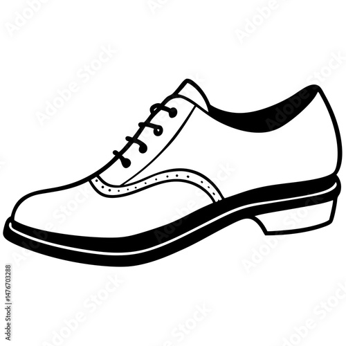 Black Jazz Shoes Silhouette Vector on White Background