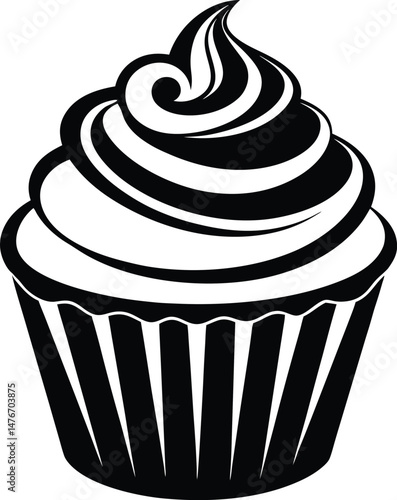 cupcake isolated silhouette