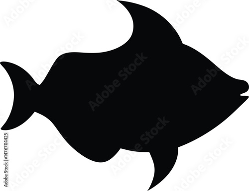 cow fish line art silhouette.eps