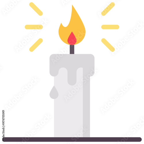 candle vector flat icon