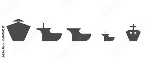 Different type of ship or Boat Icons vector