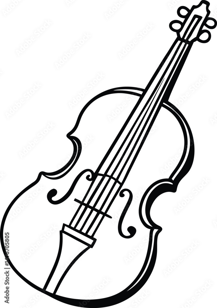 Obraz premium cello line art