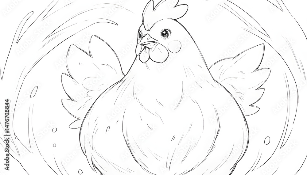 Fototapeta premium cute animal pencil sketch