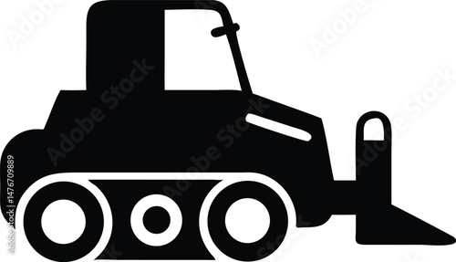 bulldozer isolated silhouette