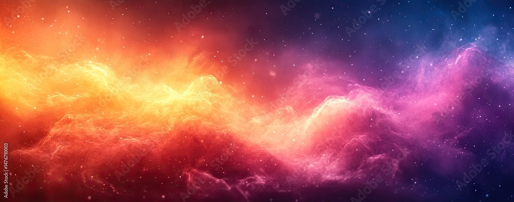 Obraz premium Vibrant colorful cosmic nebula display