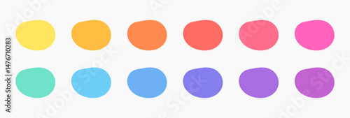 Obraz na płótnie Blob banners colors set. Irregular shaped circle backgrounds. Quote bubbles color palette. Vector illustration. w salonie