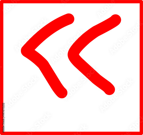 hand drawn symbols much less than , red math symbols in doodle style