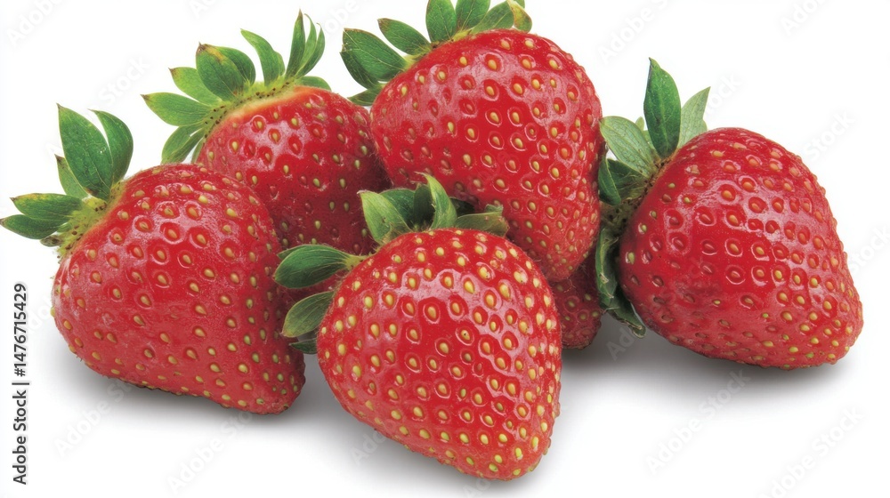 Studio Shot of Fresh Strawberries Grouped Together Close Up on White Background for Food and Healthy Eating Concepts Studio Shot of Fresh Strawberries Grouped Together Close Up on White Background for Food and Healthy Eating Concepts