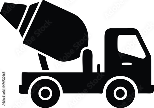 a cement mixer truck silhouette