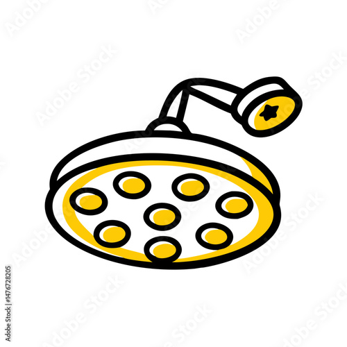 Surgical lamp illustration with yellow accents on a white background  