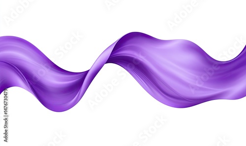 Swirling purple fabric drapes smoothly over white background.  Soft, flowing folds create a dynamic abstract design