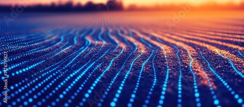 Abstract field at sunset