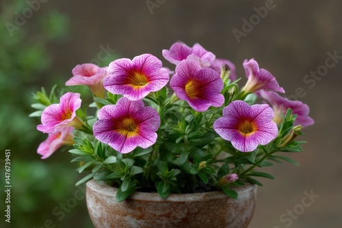 Wallpaper Mural Vibrant Purple Million Bells in Terracotta Pot: A Serene Floral Display Torontodigital.ca