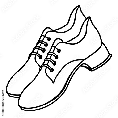 Black Jazz Shoes Silhouette Vector on White Background