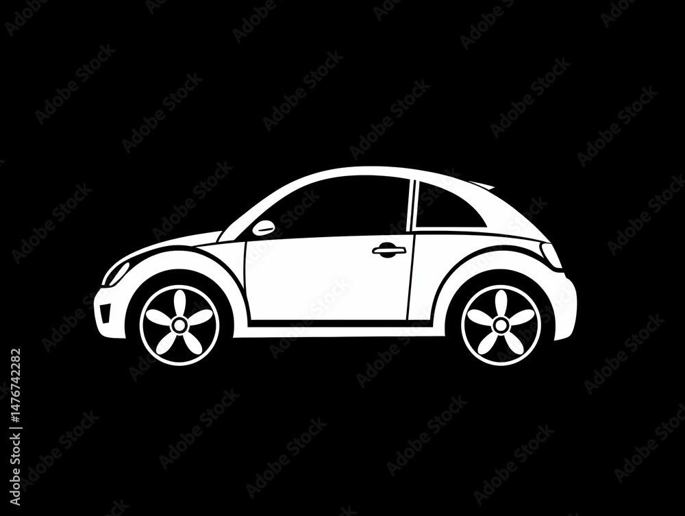 Fototapeta premium White Car Icon