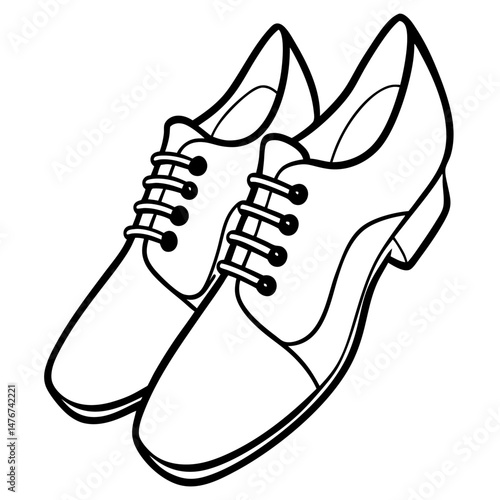 Black Jazz Shoes Silhouette Vector on White Background