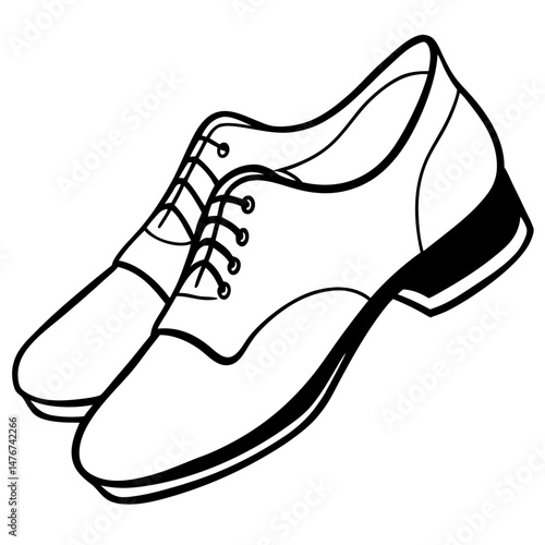 Black Jazz Shoes Silhouette Vector on White Background