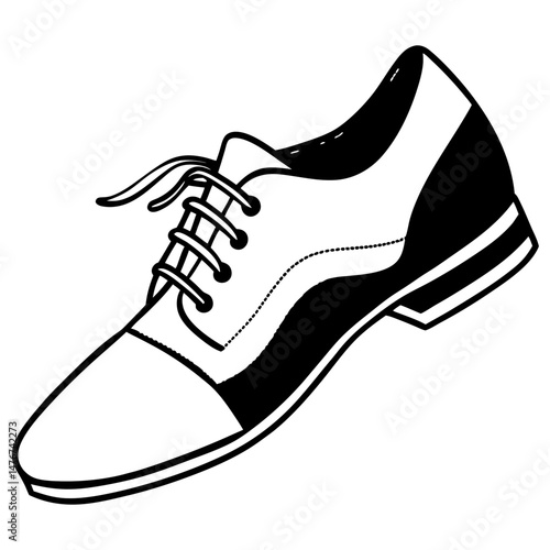 Black Jazz Shoes Silhouette Vector on White Background