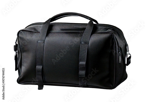 Foto Black sport travel bag isolated on transparent or white background