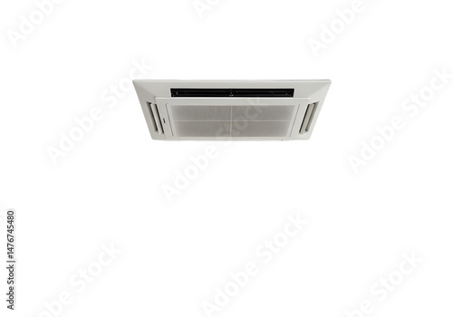 Cassette Air Conditioner Ceiling Mounted AC Unit HVAC System Quiet Operation Energy Efficient Cooling on Transparent background