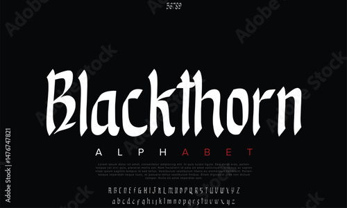 Luxury Blackthorn Free Regular alphabet letters font for logo