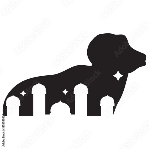 Eid Al-Adha Sacrificial Animals Silhouette