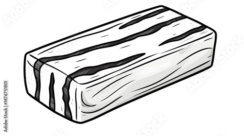 Wallpaper Mural Hand-drawn black and white cartoon soap bar illustration for hygiene products Torontodigital.ca