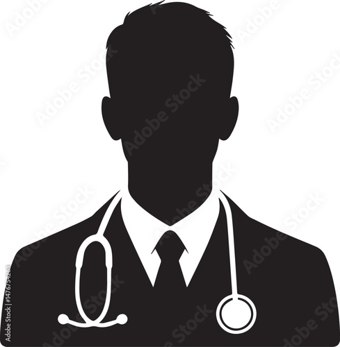 Medical Nurse and doctors Silhouette Illustration, Art & Illustration