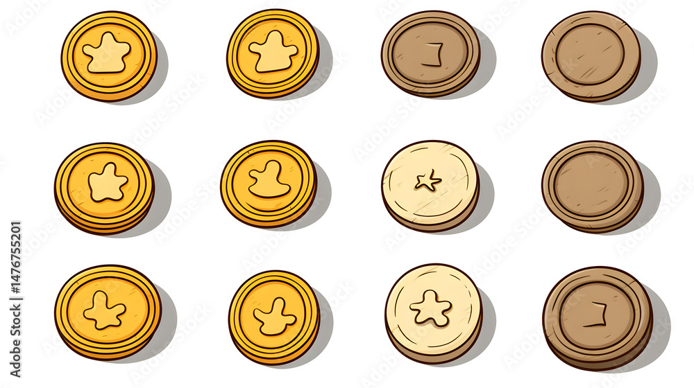Hand-drawn Cartoon Coins Vector Illustration for Financial Concept Artwork Hand-drawn Cartoon Coins Vector Illustration for Financial Concept Artwork