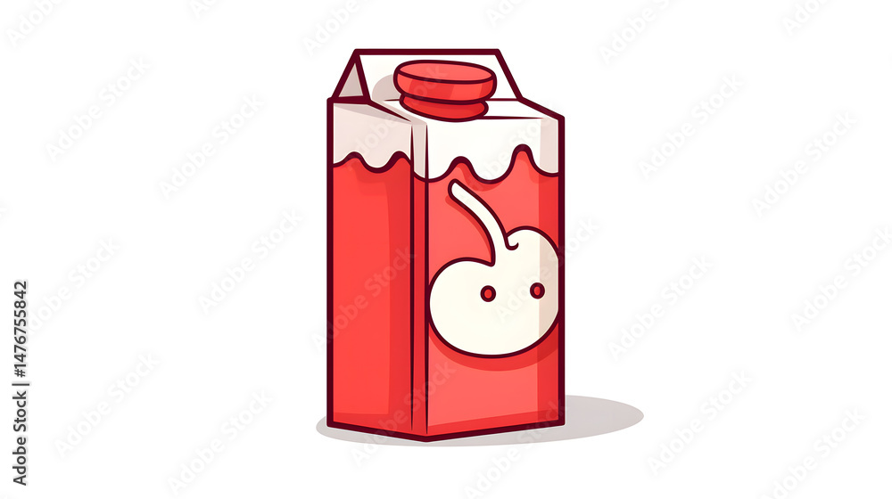 Creative freehand drawn cartoon juice box vector illustration for beverage packaging design Creative freehand drawn cartoon juice box vector illustration for beverage packaging design