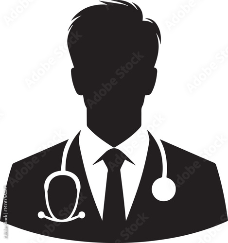 Medical Nurse and doctors Silhouette Illustration, Art & Illustration