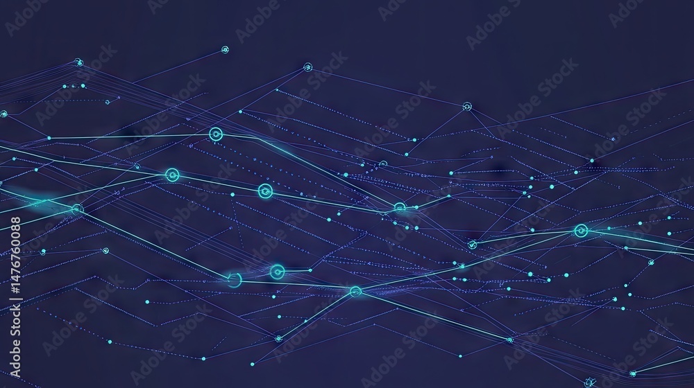 Obraz premium Abstract network design with glowing teal connections.