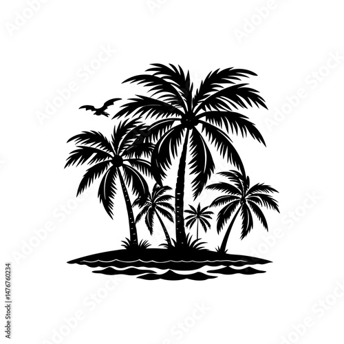 palm tree silhouette vector