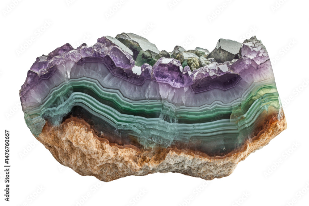 Obraz premium Stunning Multi-Colored Gemstone Specimen . Transparent background PNG