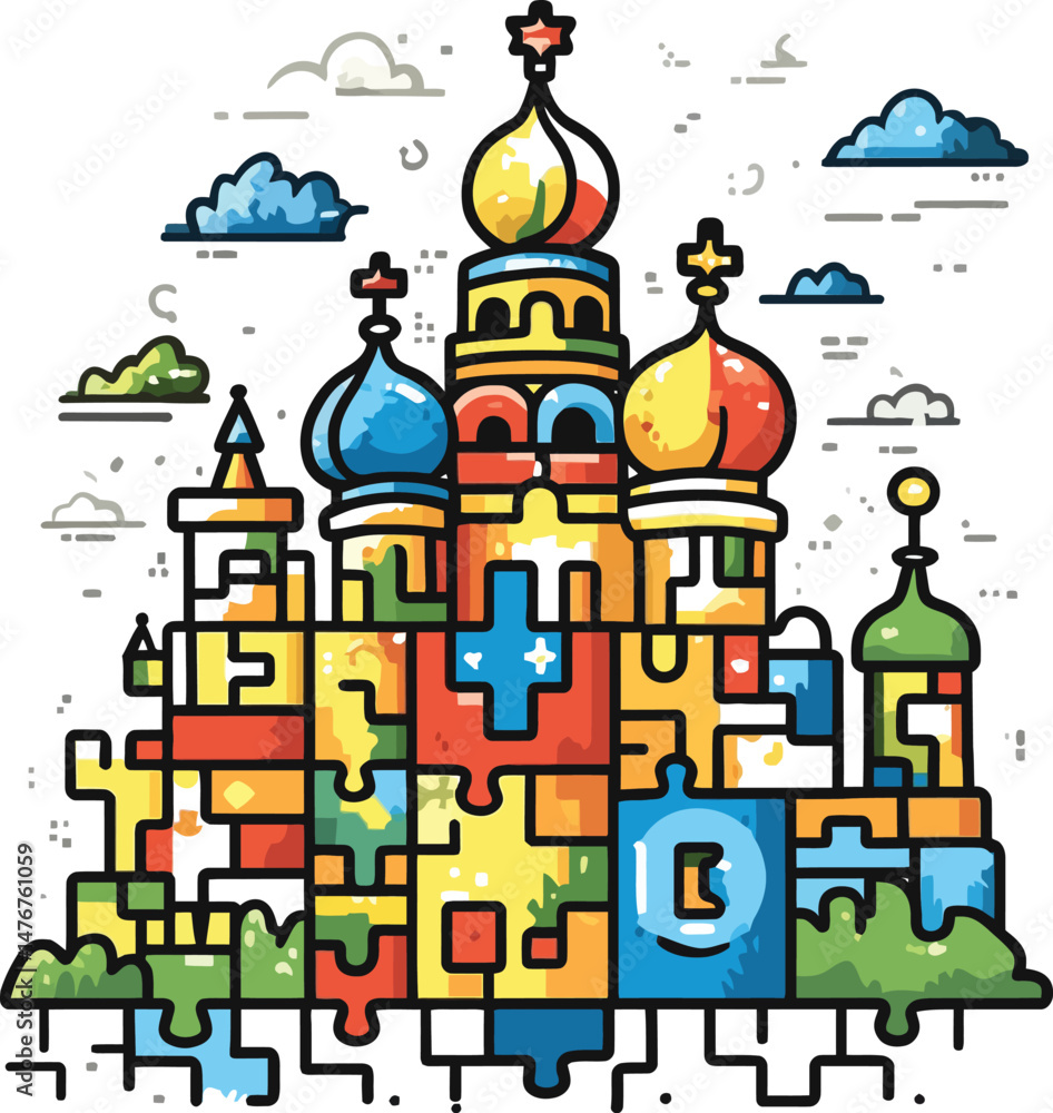 Fototapeta premium Russian Language Heritage: Vector Mascots for Language Day Celebration