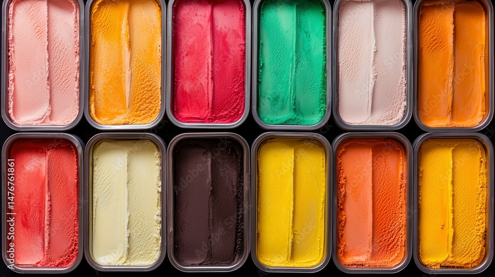 Colorful ice cream containers Colorful ice cream containers