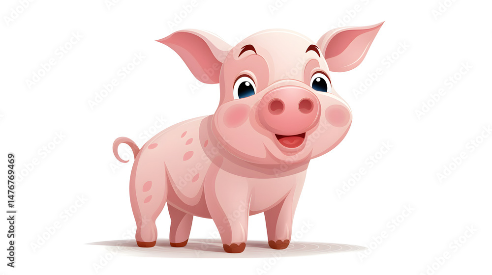 Professional Cartoon Vector of a Pig Design to Encourage Saving Money Professional Cartoon Vector of a Pig Design to Encourage Saving Money