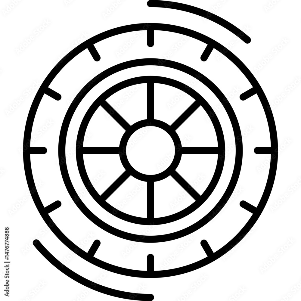 Obraz premium Tire Icon Vector Element