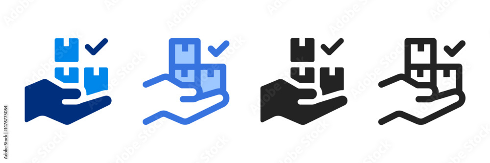 Completion Icon Set Multiple Style Vector Illustration