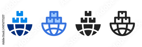 International Trade Icon Set Multiple Style Vector Illustration