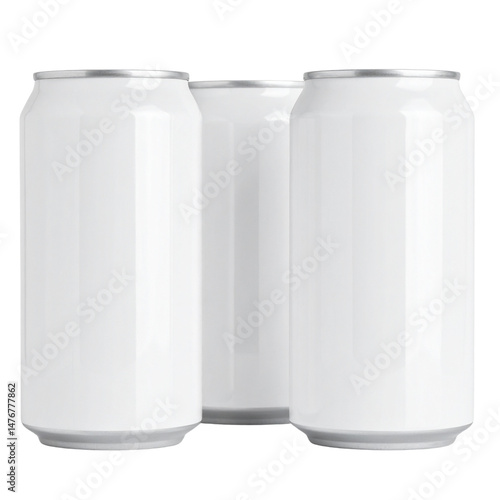 Wallpaper Mural Three plain aluminum cans with blank white labels are arranged upright side by side. Torontodigital.ca