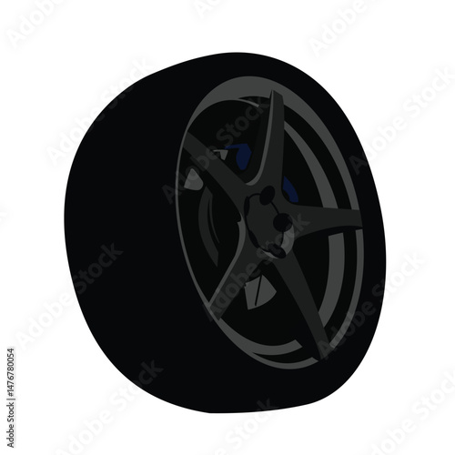 rim tire wheel car vector