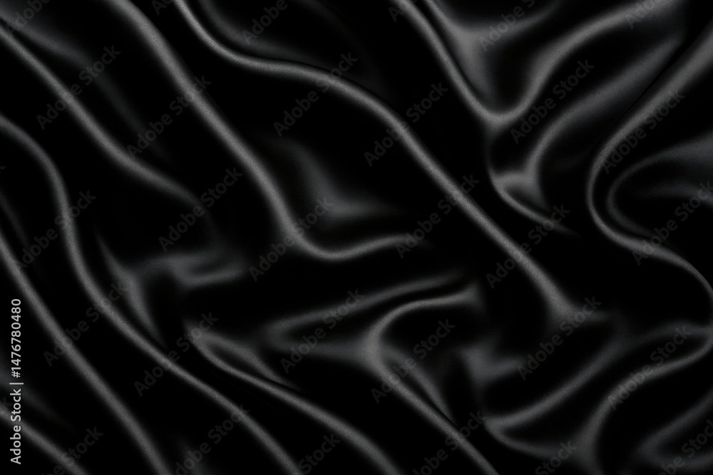 Obraz premium Abstract black fabric background. Black silk satin texture background.