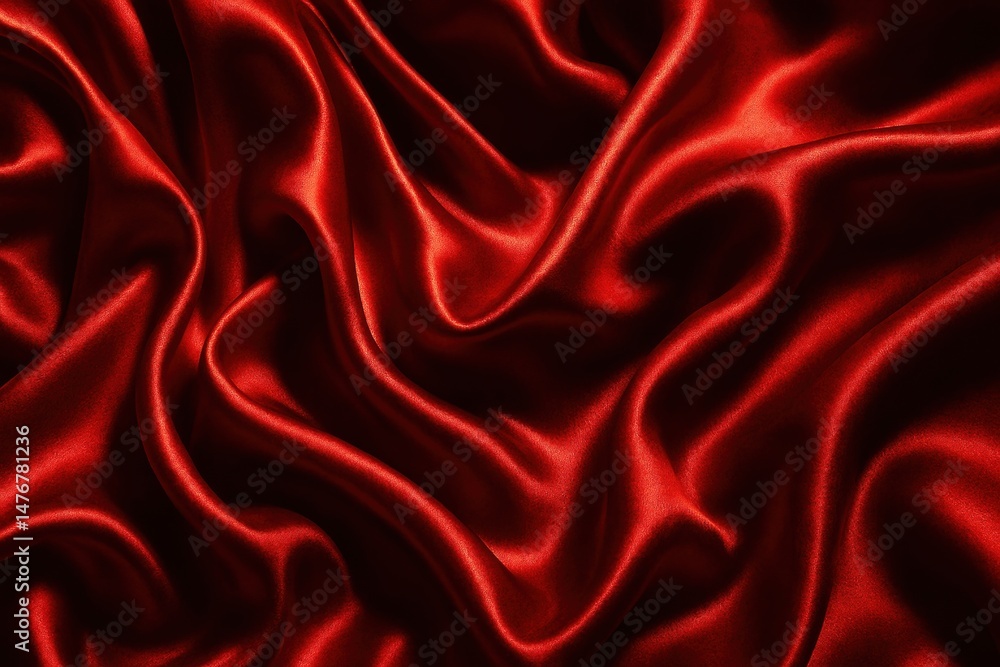 Obraz premium Abstract dark red fabric background. Silk satin texture background.