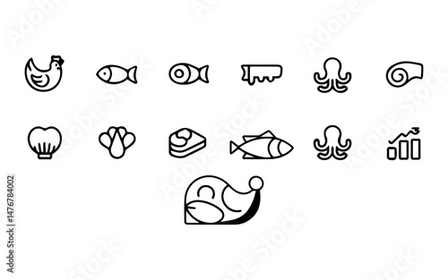 Food icon collection.  restaurant, food icon. Vector illustration
