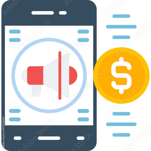 Mobile Marketing Icon Vector Element