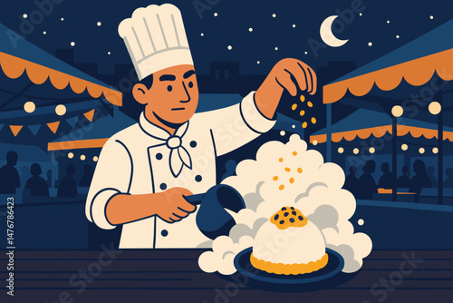 The dessert-tech scene was flat, featuring nitrogen shards, coconut cups, and neon stalls