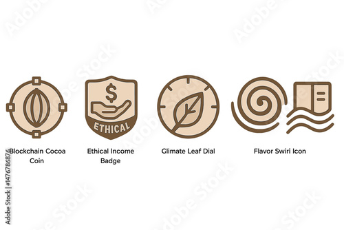 Icons representing a coin, badge, dial, icon, and wave are labeled as Cocoa-trace